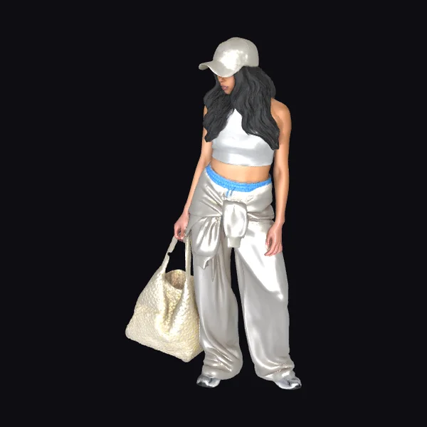 Woman with Shiny Bag