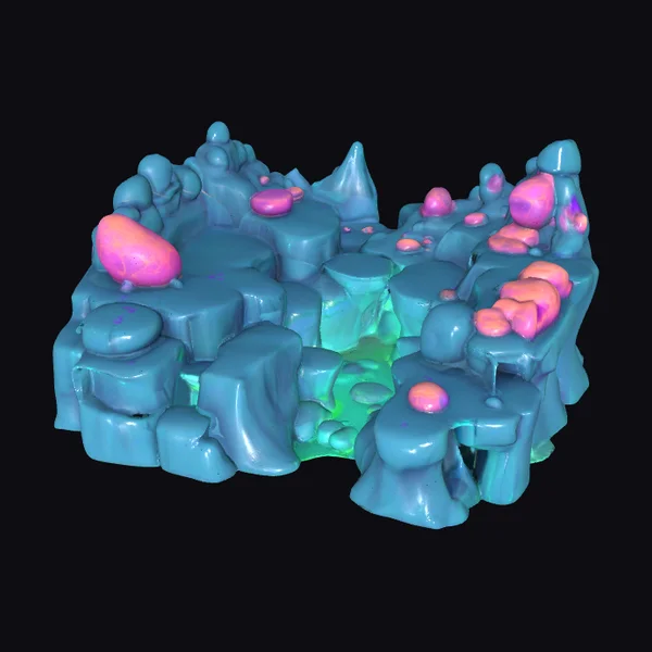 Glowing Alien Rocky Terrain