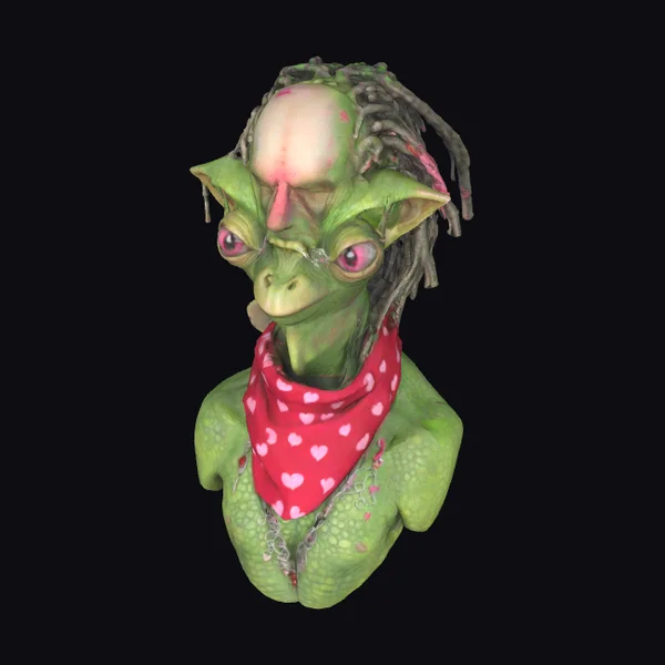 Green Alien Bust