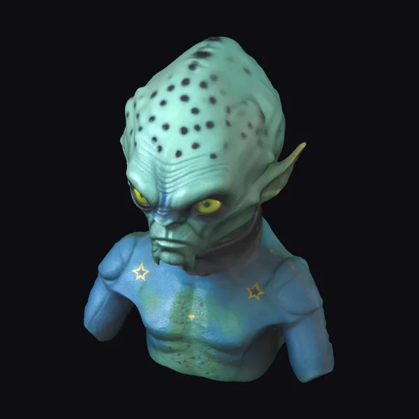 Alien with Large Blue Head