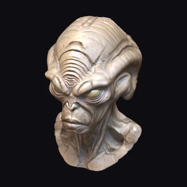 Alien Head Sculpture