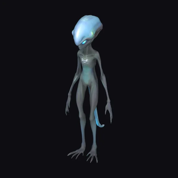Alien Being with Bioluminescent Skin