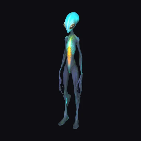Alien Being with Bioluminescent Skin