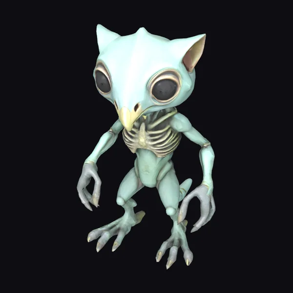 Alien Bird Skull Creature