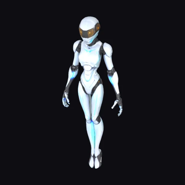 Sleek Humanoid Combat Drone