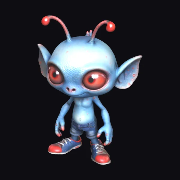 Alien with Big Red Eyes