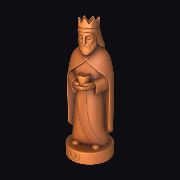 Wooden King Statue