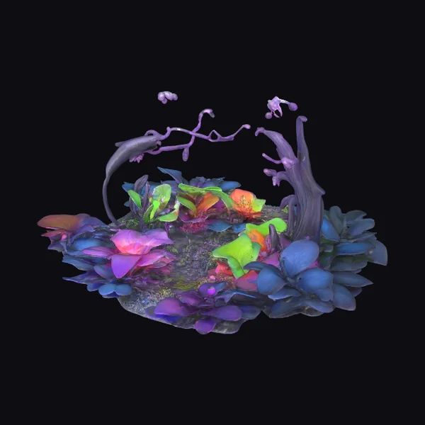 Alien Plant Diorama Scene