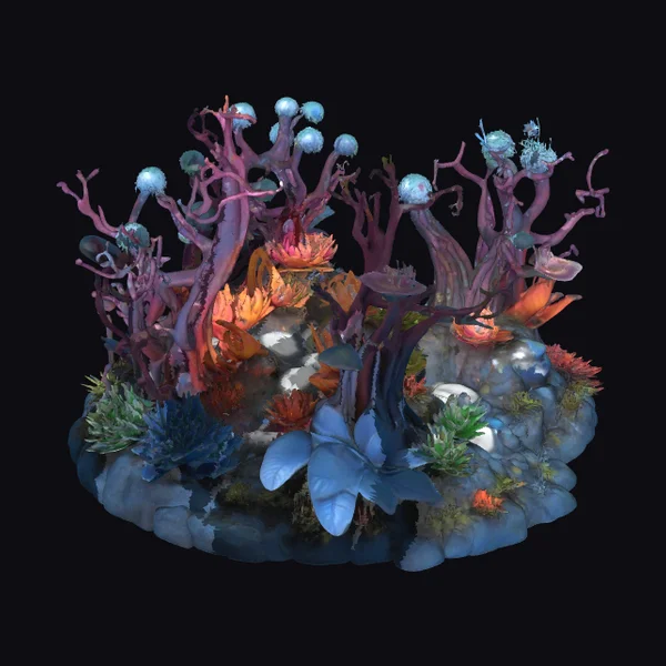 Alien Plant Diorama Scene