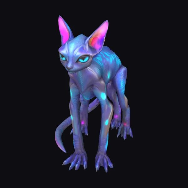 Bioluminescent Feline Creature