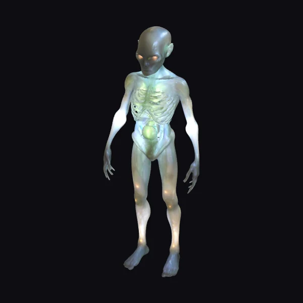 Translucent Alien Humanoid Figure