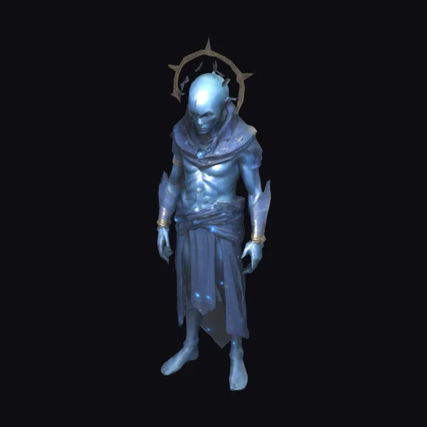 Glowing Blue Alien Sentinel