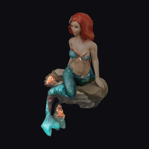 Sitting Mermaid on Rock