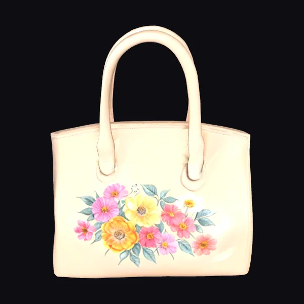 Floral Light Leather Handbag