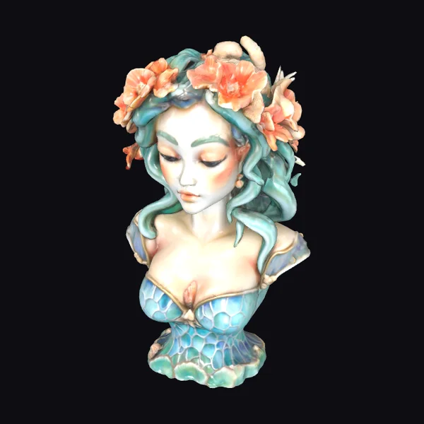 Mermaid Bust Statue