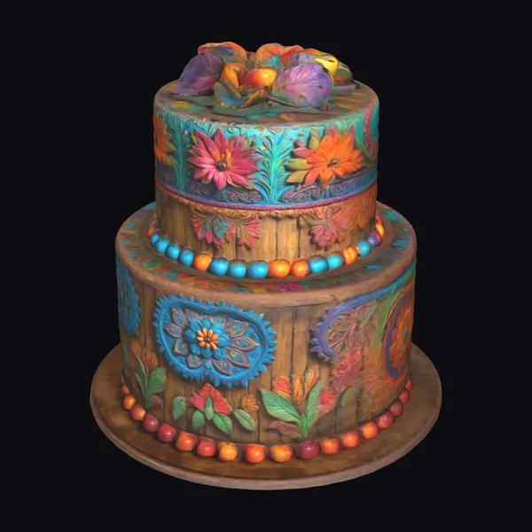 Two Tiered Flower Cake