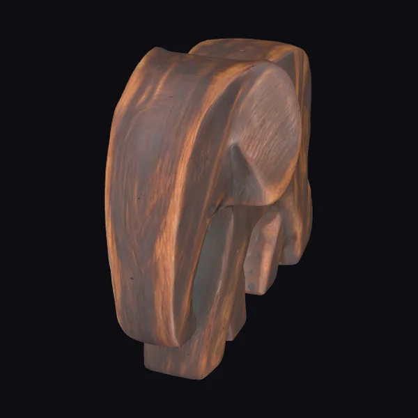 Wooden Elephant Figurine