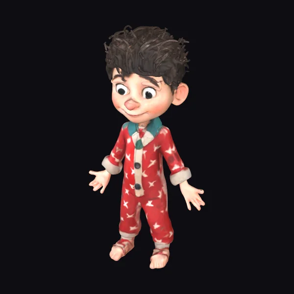Boy in Christmas Pajamas