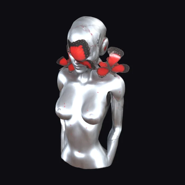 Silver Android Bust