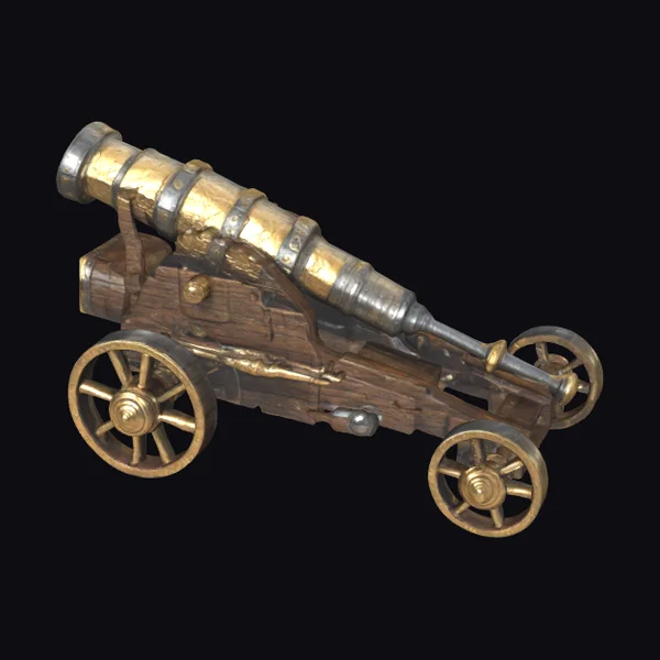 Ancient Cannon with Wheels