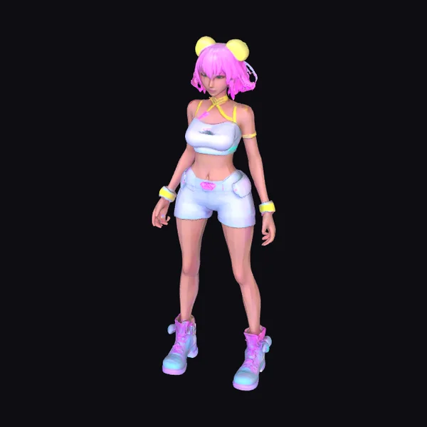 Neon Pink Girl Avatar