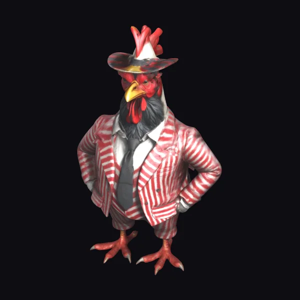 Anthropomorphic Rooster Gangster