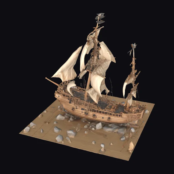 Abandoned Sailing Ship Wreck