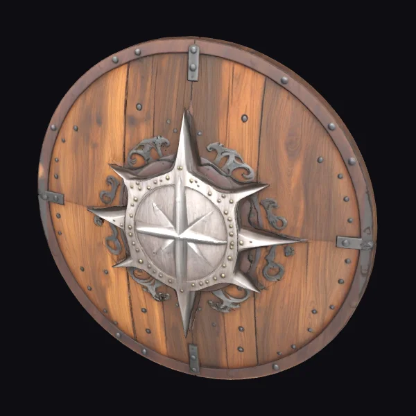 Wooden Iron Star Shield