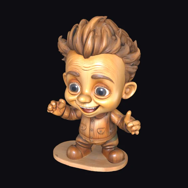 Wooden Child Figurine