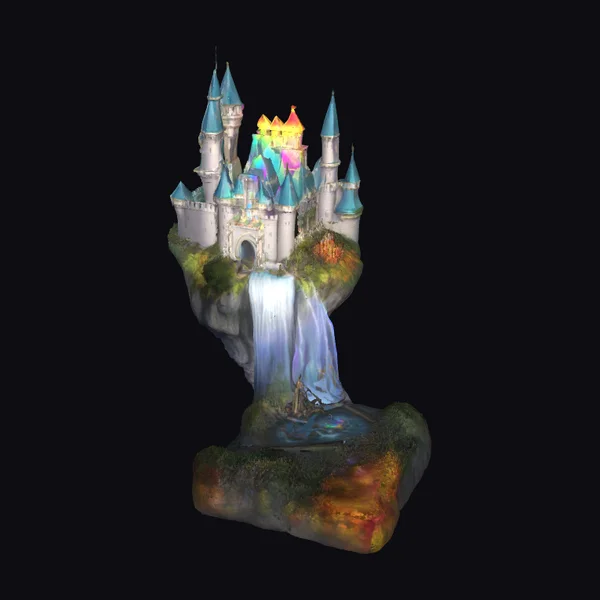 Floating Fantasy Castle Scene