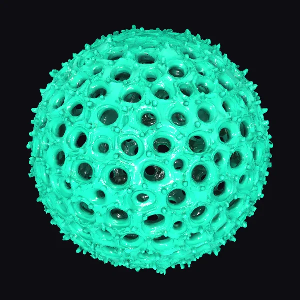 Green Perforated Sphere