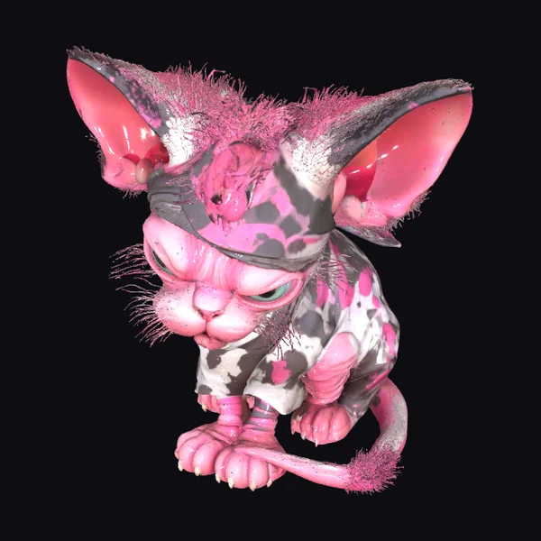 Pink Hairless Feline