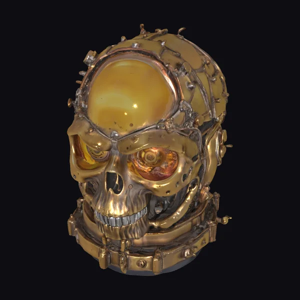 Steampunk Skull Cyborg Head