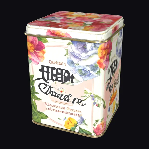 Vintage Floral Tea Tin