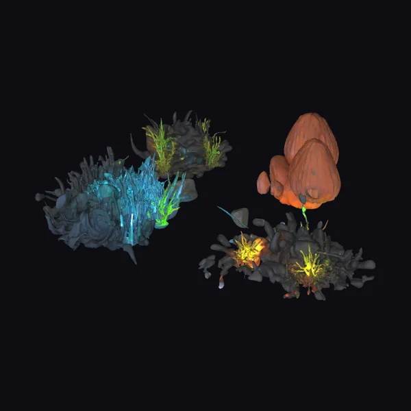 Glowing Crystal Boulders