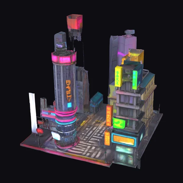 Cyberpunk Street Diorama