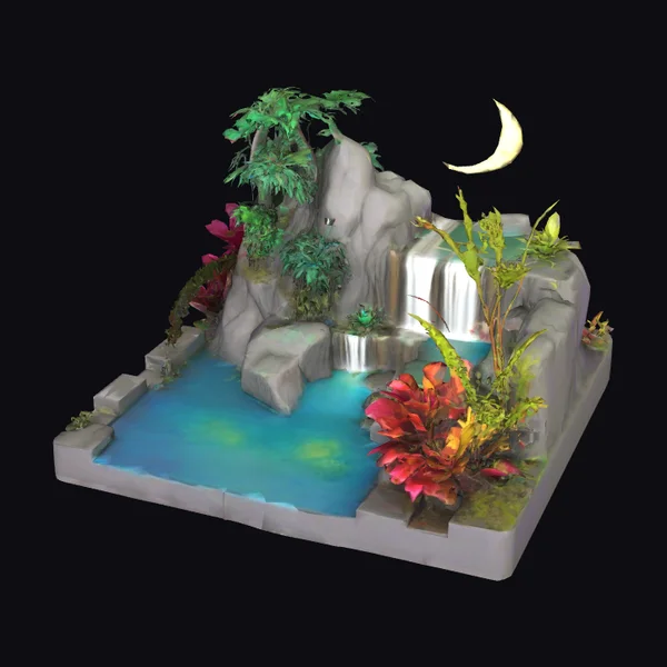 Crescent Moon Jungle Diorama