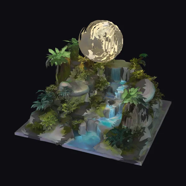 Crescent Moon Jungle Diorama