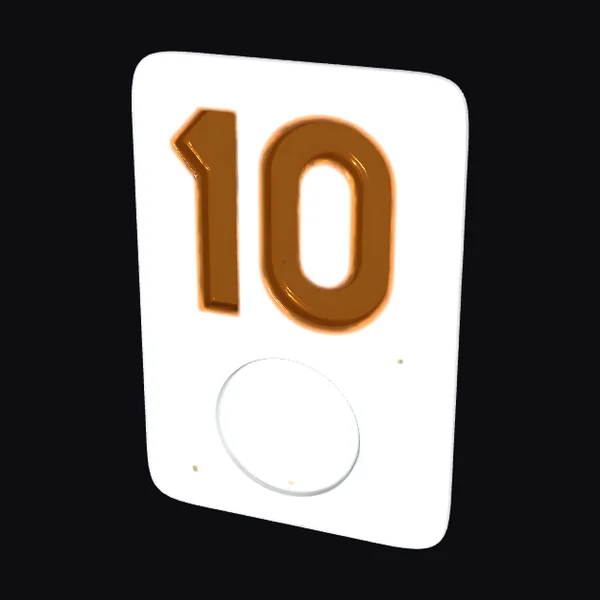 Brown Number Tile 10