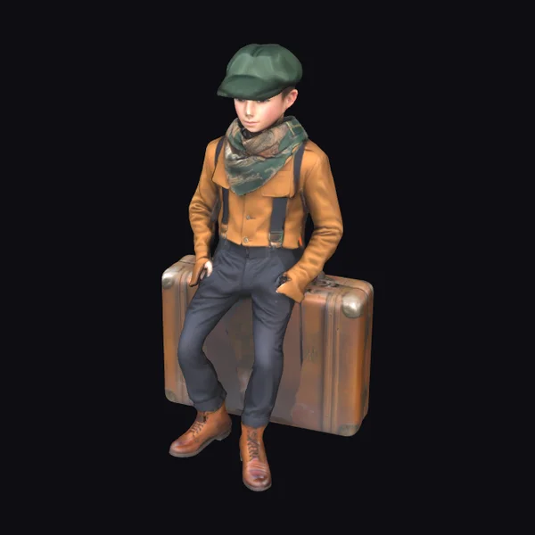Young Traveler with Suitcase