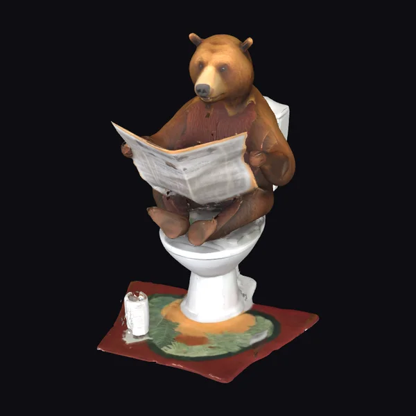 Bear on Toilet Reading
