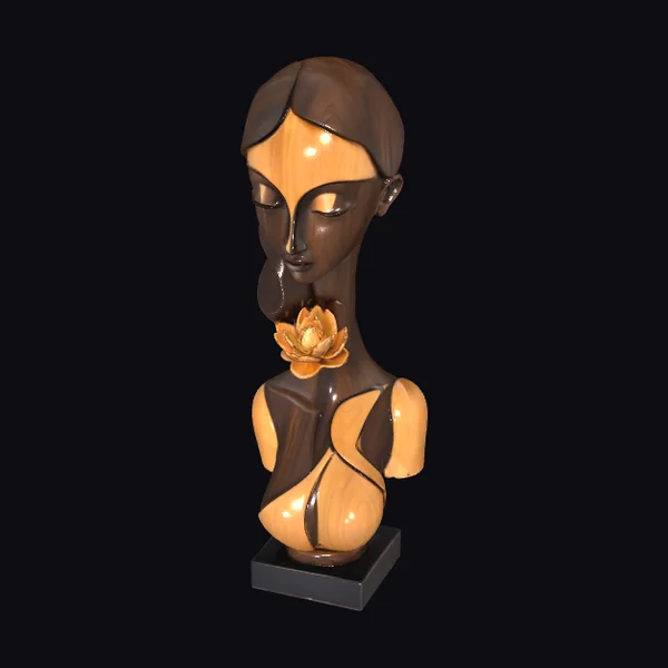 Wooden Female Bust