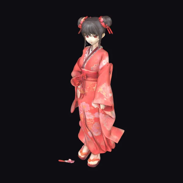 Anime Girl in Kimono