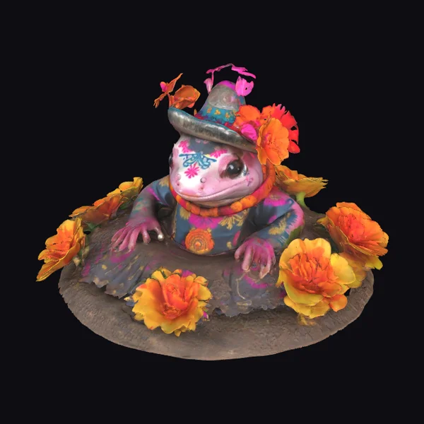 Axolotl in Dia de Muertos