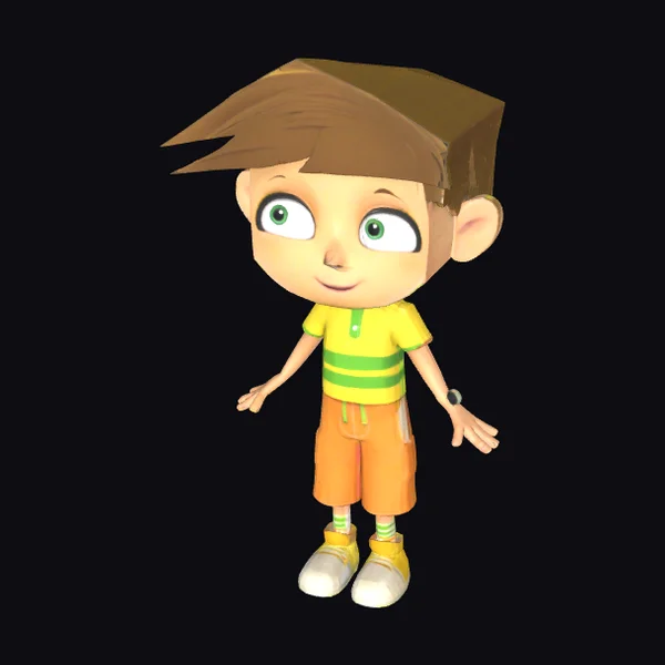 Cartoon Boy Striped Shirt