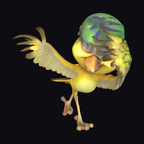 Yellow Bird with Helmet