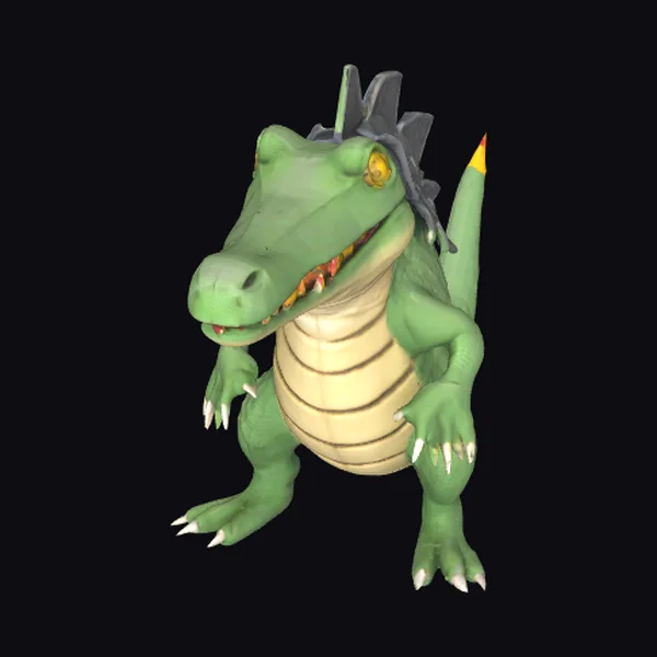 Green Crocodile Cartoon Character