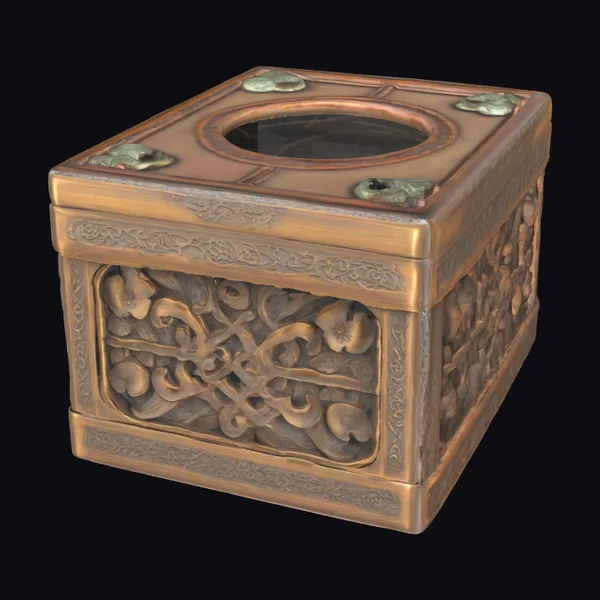 Ornate Copper Hollow Box