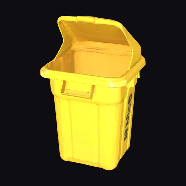 Yellow Trash Bin