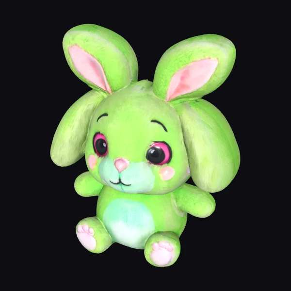 Cuddly Green Bunny Charm